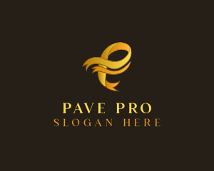 Ribbon Letter P logo design