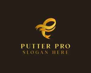 Ribbon Letter P logo design