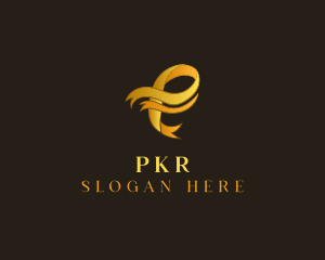 Ribbon Letter P logo design