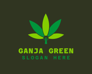 Hemp Marijuana Green Leaf logo design