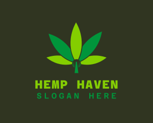 Hemp Marijuana Green Leaf logo design