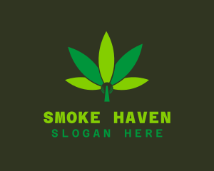 Hemp Marijuana Green Leaf logo design