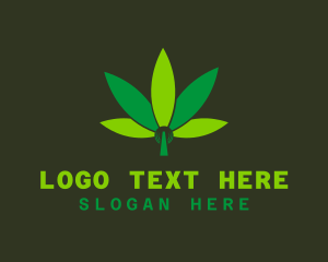 Cbd - Hemp Marijuana Green Leaf logo design