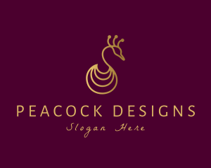 Elegant Peacock Bird  logo design