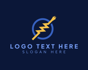 Lightning - Electric Lightning Plug Wire logo design