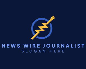 Electric Lightning Plug Wire logo design