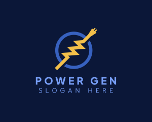 Generator - Electric Lightning Plug Wire logo design
