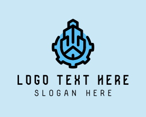 Rental - Building Construction Gear logo design