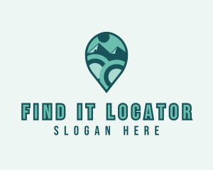 Mountain Location Pin logo design