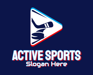 Glitchy - Ice Hockey Static Motion logo design