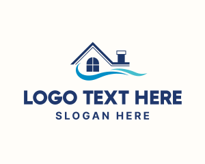 Clean - House Wave Real Estate logo design