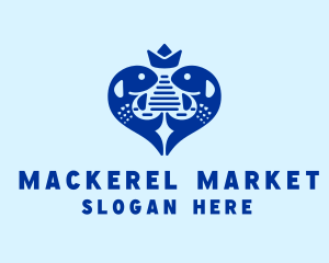 Mackerel - Seafood Fish Crown logo design