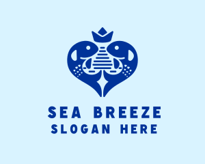 Seafood Fish Crown logo design