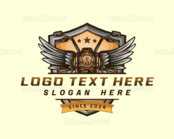 Motorcycle Wings Shield Logo