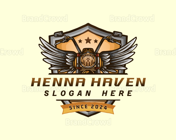 Motorcycle Wings Shield Logo