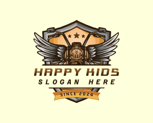 Motorcycle Wings Shield Logo