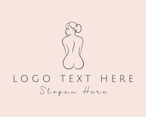 Massage - Nude Woman Beauty logo design