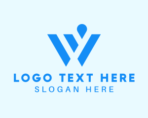 Water Station - Water Droplet Letter W logo design