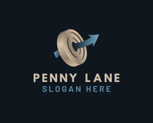 Penny - Coin Arrow Stock logo design