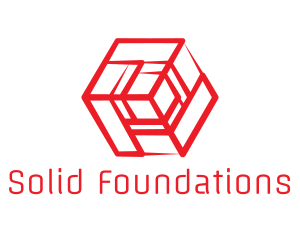 Red Geometric Cube Logo