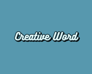 Word - Retro Pop Calligraphy logo design