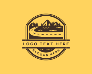 Vacation - Mountain Road Getaway Adventure logo design