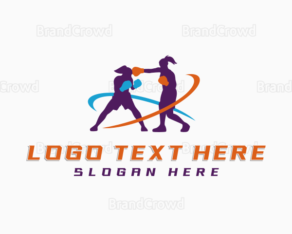 Female Sports Boxing Logo