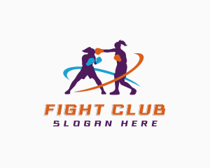 Sparring - Female Sports Boxing logo design