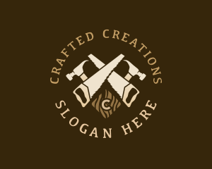 Woodwork Hammer Carpenter logo design