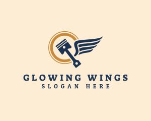 Piston Wing Mechanic logo design