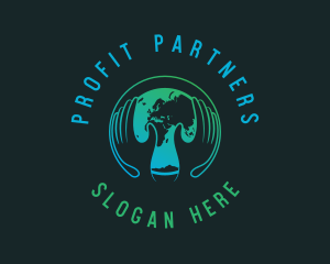 Planet Earth Hands logo design