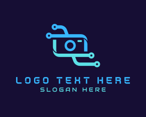 Shutter - Digital Circuit Camera logo design