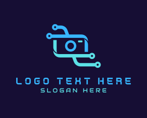 Vlogging - Digital Circuit Camera logo design