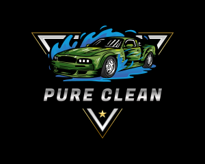 Auto Car Wash Cleaning logo design