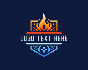 Cooling - Fire Ice Element logo design