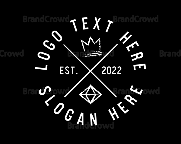 Diamond Crown Hipster Fashion Logo