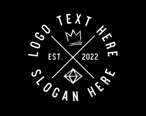 Hip Hop - Diamond Crown Hipster Fashion logo design