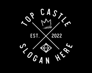 Gangster - Diamond Crown Hipster Fashion logo design