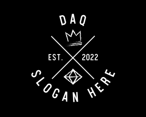 Dj - Diamond Crown Hipster Fashion logo design