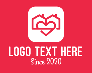 Realtor - Duplex House Love App logo design
