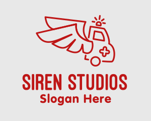 Siren - Winged Emergency Ambulance logo design