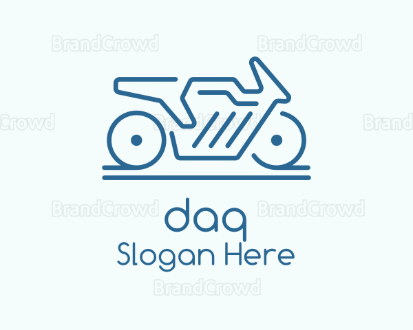 Blue Minimalist Motorcycle Logo