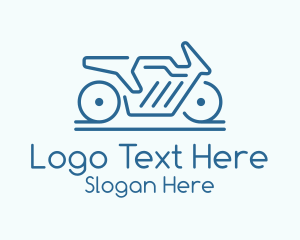 Motor Sports - Blue Minimalist Motorcycle logo design