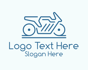 Big Bike - Blue Minimalist Motorcycle logo design