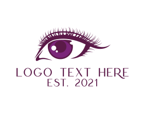 Eyelashes - Purple Eye Cosmetics logo design