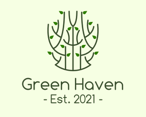 Minimalist Green Plant logo design