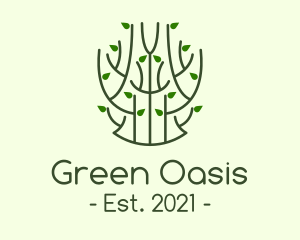 Minimalist Green Plant logo design