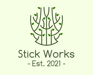 Stick - Minimalist Green Plant logo design