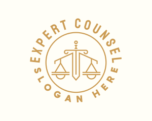Counsel - Sword Scale Badge logo design
