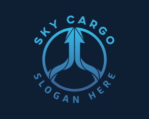 Blue Freight Delivery Arrow logo design